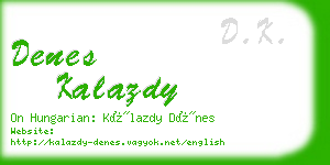 denes kalazdy business card